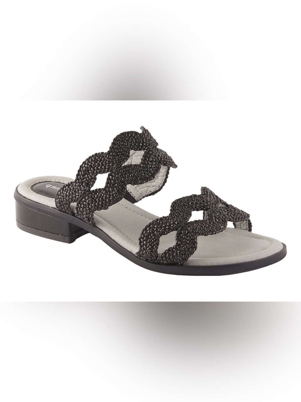David Tate Journey Slide Sandal Braided Slides Black & Gray 9.5